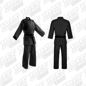 Traje de Karate Karategui Negro Con Cinturón