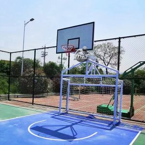Arco de Baby fútbol 3 x 2 mt con aro de Basketball tablero 180 x 105 x 10 cm Tempered Glass