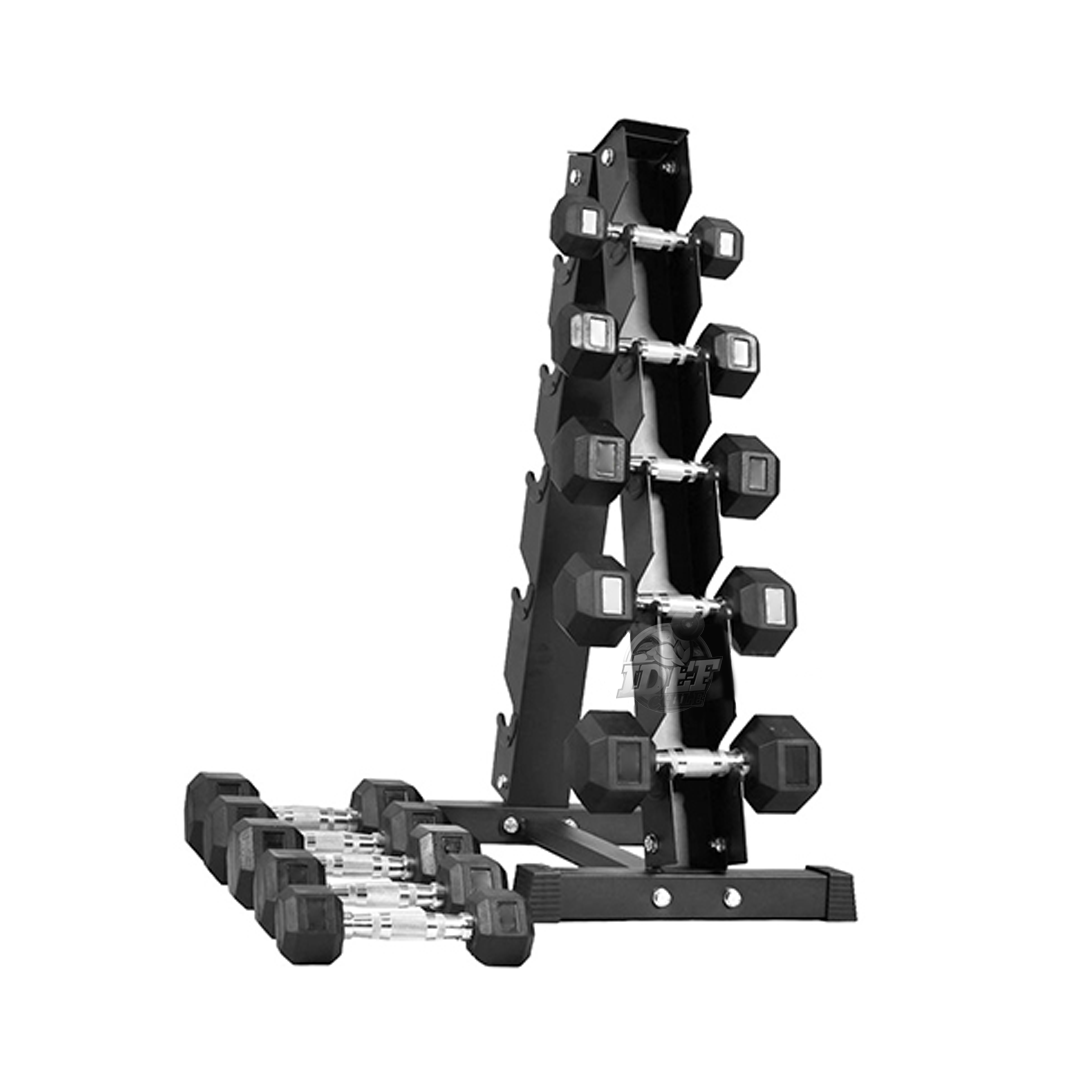 Rack Mancuernas Triangular 5 Pares Hexagonales - Imagen 3